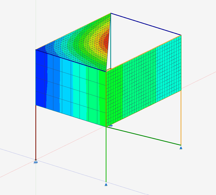AutoCalcs plate analysis model with plate result contours